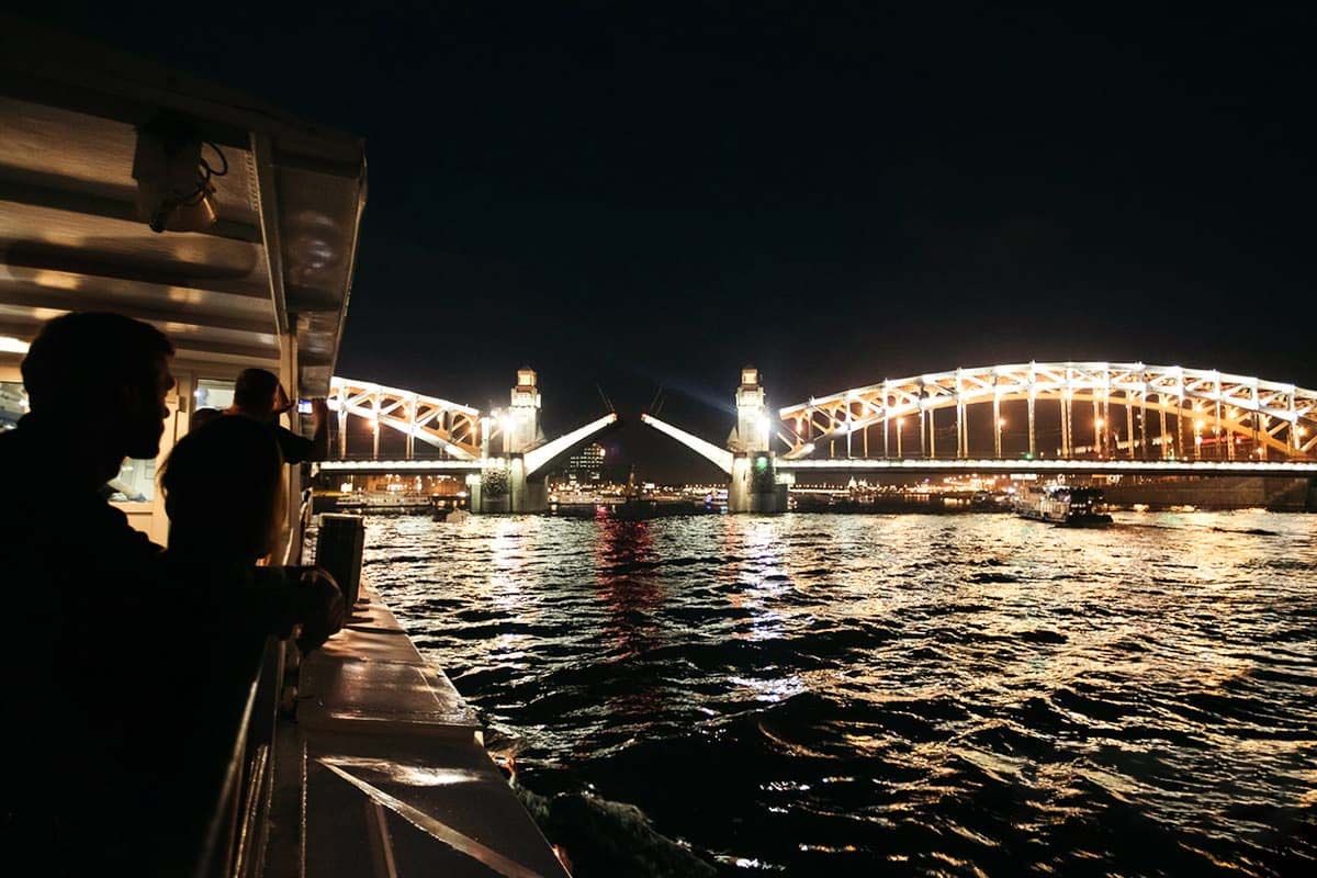 мосты питер ночь